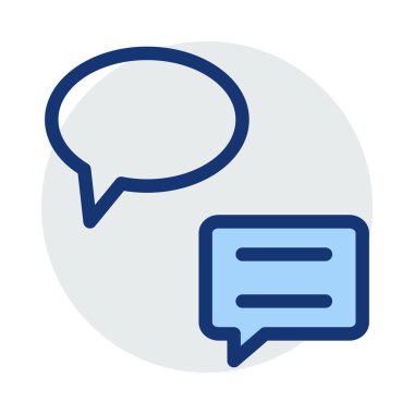 Sohbet düz simgesi, vektör, illüstrasyon