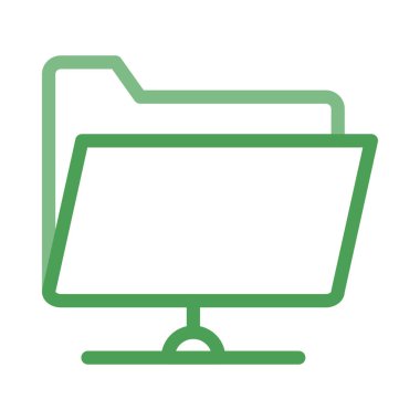 klasör düz simgesi beyaz arka plan, vektör, illüstrasyon izole