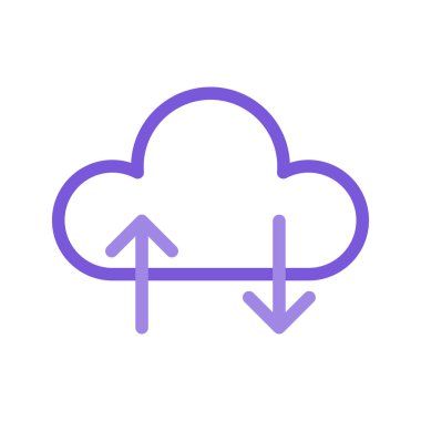 iki ok düz simgesi beyaz arka plan, vektör, illüstrasyon izole bulut