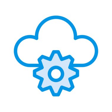 Dişli ve bulut simge vektör çizim 