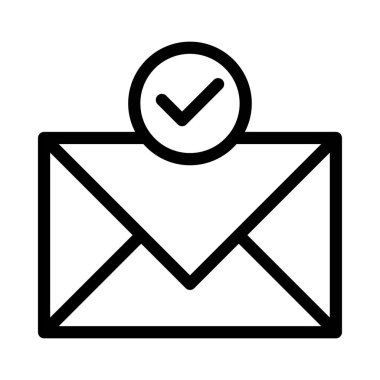 Zarf düz simgesi, vektör illüstrasyonu 