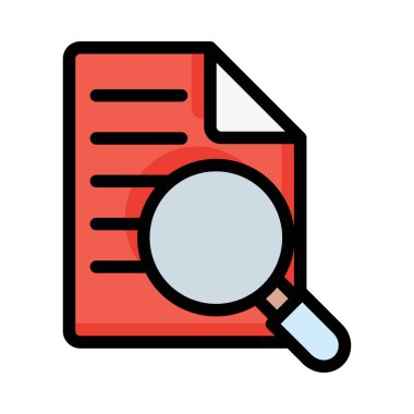 Vektör çizim, belge arama simgesi 