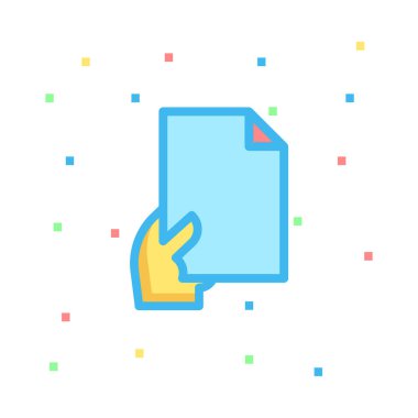 El ve belge web simgesi, vektör çizim 