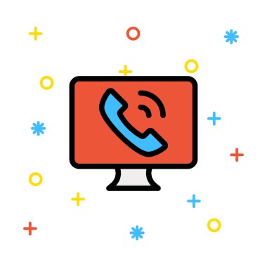 bilgisayar ekran cep telefonu sembolü düz stil ikonu, vektör çizim ile 