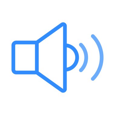 Beyaz arka plan üzerinde vektör illüstrasyon izole hoparlör simgesini 