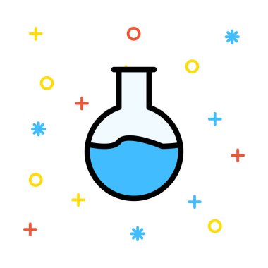 Anahat yuvarlak şişesi izole sıvı ile