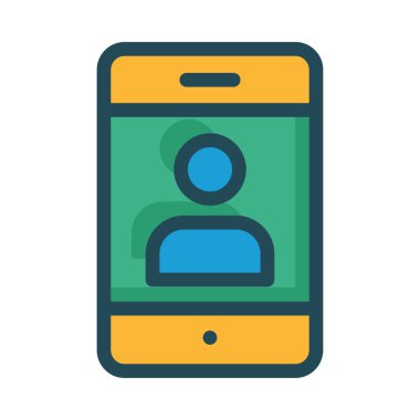 Beyaz arka plan, vektör, illüstrasyon izole smartphone ekran düz simgesi