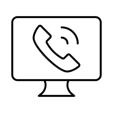 bilgisayar ekran cep telefonu düz stil ikonu, vektör çizim ile 