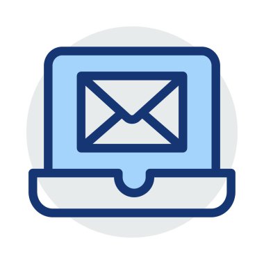 Beyaz arka plan, vektör, illüstrasyon izole mektup düz simgesi ile dizüstü bilgisayar