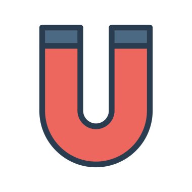 Mıknatıs iş satırı simgesi, vektör çizim