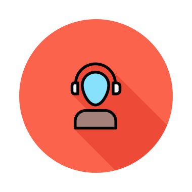 işadamı kulaklık satırı simgesi, vektör çizim ile