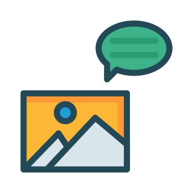 ile sohbet etmek konuşma balonu düz beyaz arka plan, vektör, illüstrasyon izole simgesinin resmi