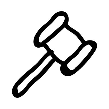 Judge hammer flat icon isolated on white background, vector, illustration vector