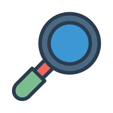 Beyaz arka plan, vektör, illüstrasyon izole göz düz simgesi olan Büyüteç