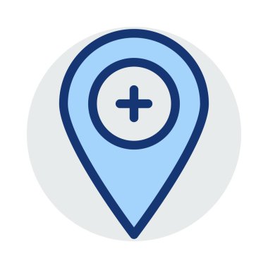 harita işaretçi düz stil ikonu, vektör çizim 