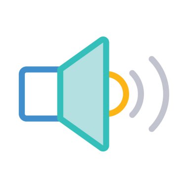 Beyaz arka plan üzerinde vektör illüstrasyon izole hoparlör simgesini 