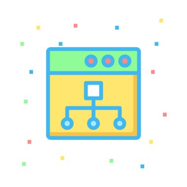 Analitik grafik düz simgesi beyaz arka plan, vektör, illüstrasyon izole