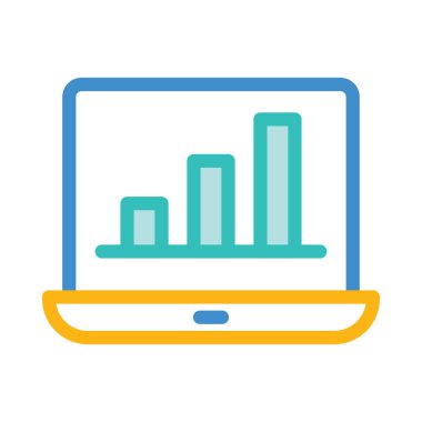 bilgisayar dizüstü simge vektör çizim 