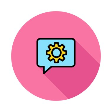 Beyaz arka plan, vektör, illüstrasyon izole sohbet düz simgesi