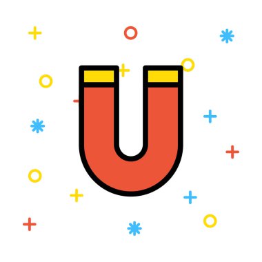 Mıknatıs iş satırı simgesi, vektör çizim