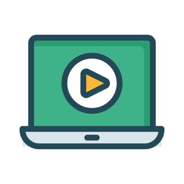 Beyaz arka plan, vektör, illüstrasyon izole oyun düğme düz simgesi ile dizüstü bilgisayar