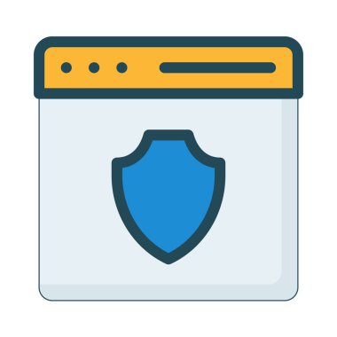 Koruma kalkanı simgesi, vektör illüstrasyonu