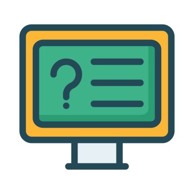 bilgisayar ekranı ile mektup düz stil ikonu, vektör çizim 