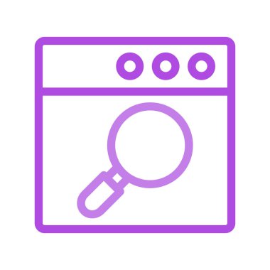 Büyüteç camı düz simgesi beyaz arka plan, vektör, illüstrasyon izole