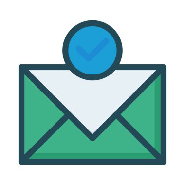 Zarf düz simgesi, vektör illüstrasyonu 