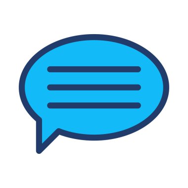 Sohbet konuşma balonu düz beyaz arka plan, vektör, illüstrasyon izole simgesinin