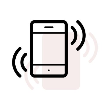 Smartphone perde ile harita işaretçi düz simgesi beyaz arka plan, vektör, illüstrasyon izole