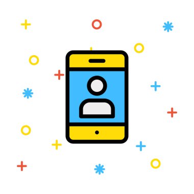 Beyaz arka plan, vektör, illüstrasyon izole smartphone ekran düz simgesi