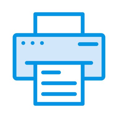 Yazıcı düz simgesi beyaz arka plan, vektör, illüstrasyon izole