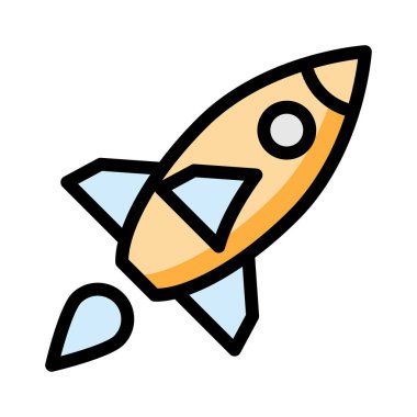 roket ikonu vektör illüstrasyonu