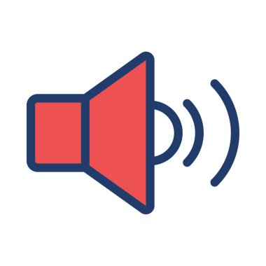 Beyaz arka plan üzerinde vektör illüstrasyon izole hoparlör simgesini 