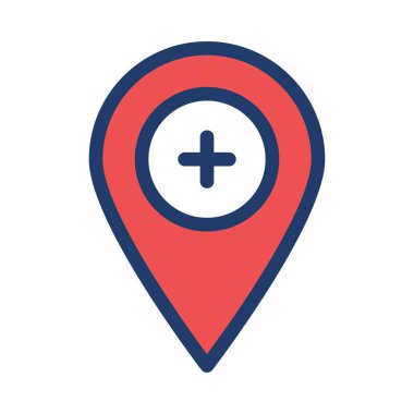 harita işaretçi düz stil ikonu, vektör çizim 