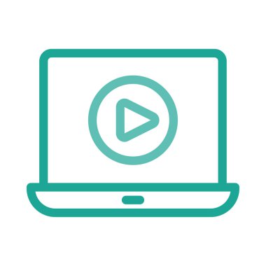 Beyaz arka plan, vektör, illüstrasyon izole oyun düğme düz simgesi ile dizüstü bilgisayar