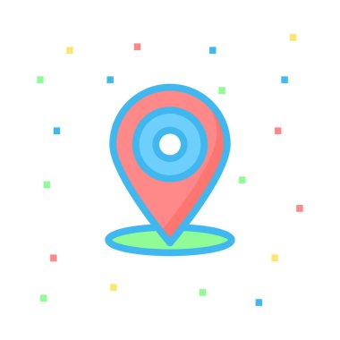 harita işaretçi düz stil ikonu, vektör çizim 