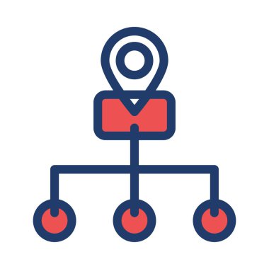 Analitik grafik düz simgesi beyaz arka plan, vektör, illüstrasyon izole