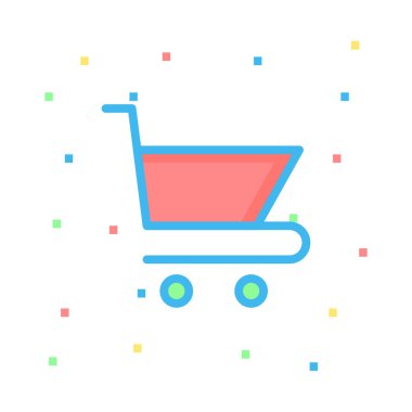 alışveriş sepeti düz simgesi, vektör