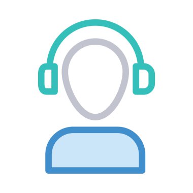 işadamı kulaklık satırı simgesi, vektör çizim ile