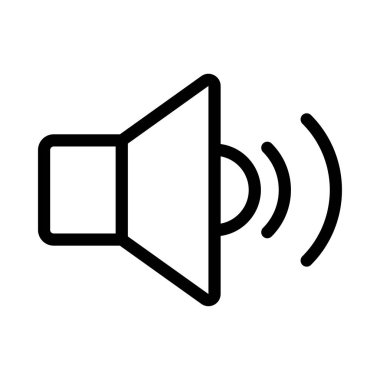 Beyaz arka plan üzerinde vektör illüstrasyon izole hoparlör simgesini 