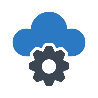 Dişli ve bulut simge vektör çizim 