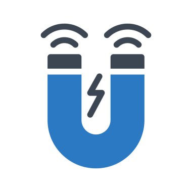 Mıknatıs çekmek güç beyaz arka plan, vektör, illüstrasyon izole düz simge