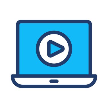 Beyaz arka plan, vektör, illüstrasyon izole oyun düğme düz simgesi ile dizüstü bilgisayar