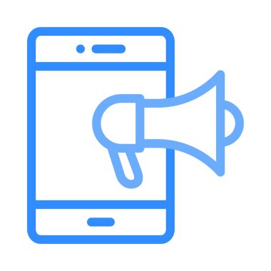 Beyaz arka plan, vektör, illüstrasyon izole hoparlör düz simgesi ile Smartphone perde