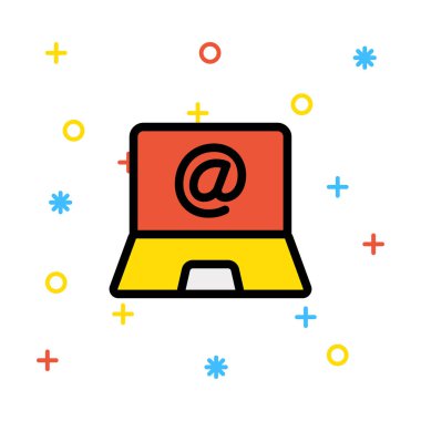 bilgisayar dizüstü simge vektör çizim 