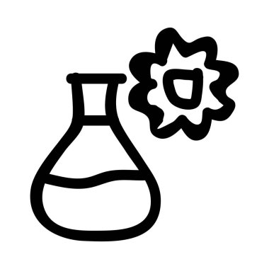 Laboratuvar şişesi düz stil ikonu, vektör çizim 