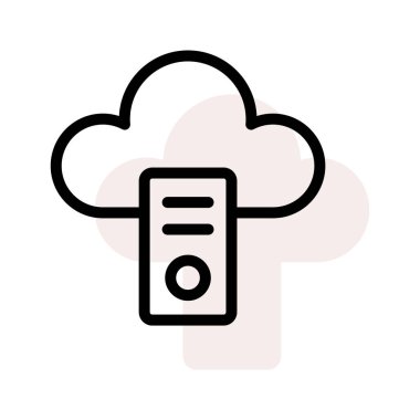 bellek bulut simge vektör çizim 