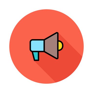 hoparlör düz simgesi beyaz arka plan, vektör, illüstrasyon izole